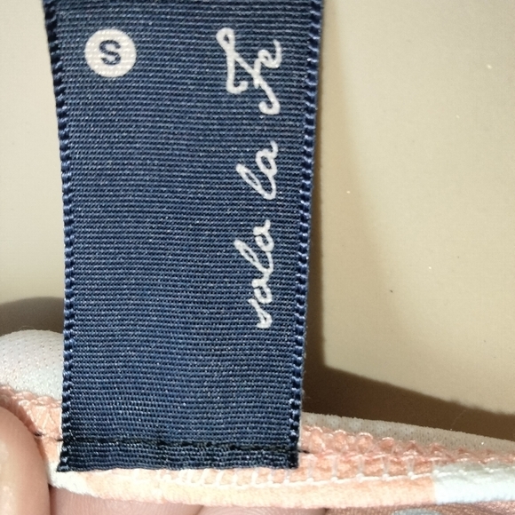 SUMMER A line v neck polka dot peach dress size s 💋 - Picture 4 of 8